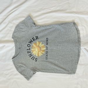 Grey sunflower shirt girls Large from gap